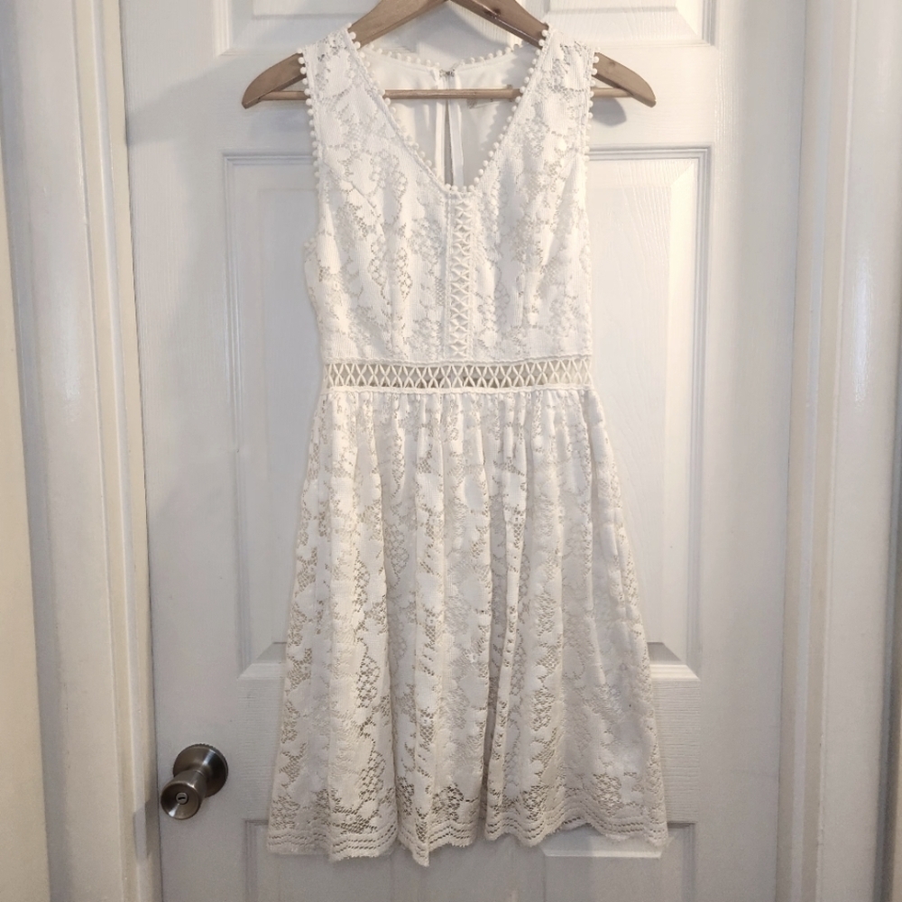 Altar'd State White Lace Mini Dress